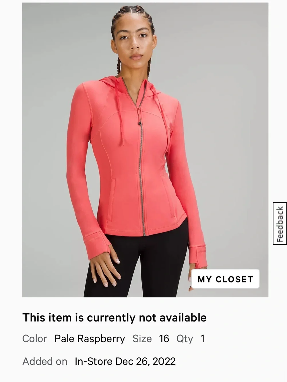 lululemon athletica Pale Raspberry Hooded Define Jacket